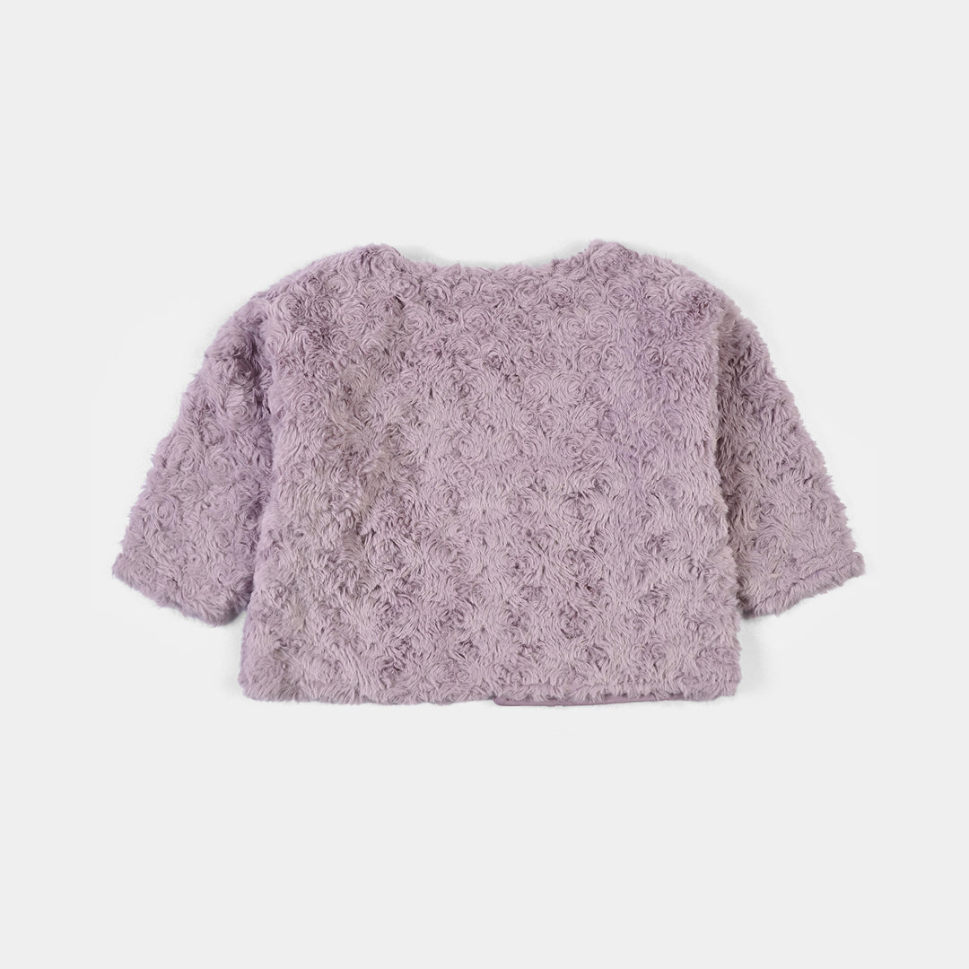 Infant Girls Sherpa Jacket Purple Coat-Purple