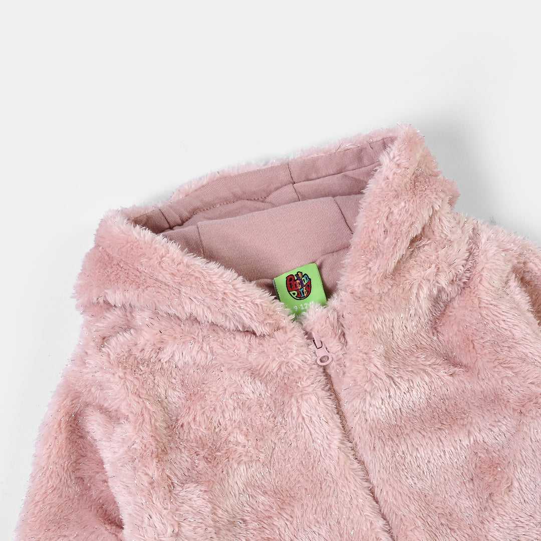 Infant Girls Sherpa Romper Tinsel-Pink