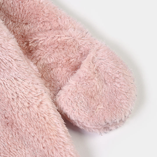 Infant Girls Sherpa Romper Tinsel-Pink