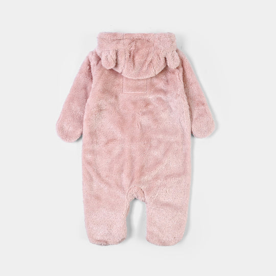 Infant Girls Sherpa Romper Tinsel-Pink
