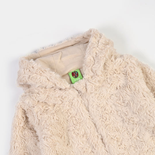 Infant Girls Sherpa Romper Cozy Vibe-OFF-White