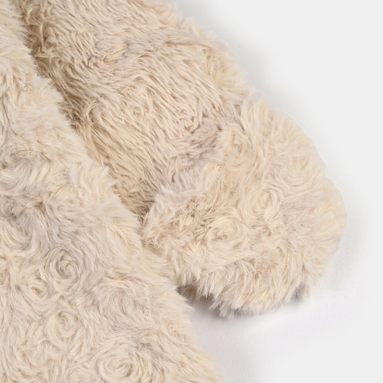 Infant Girls Sherpa Romper Cozy Vibe-OFF-White