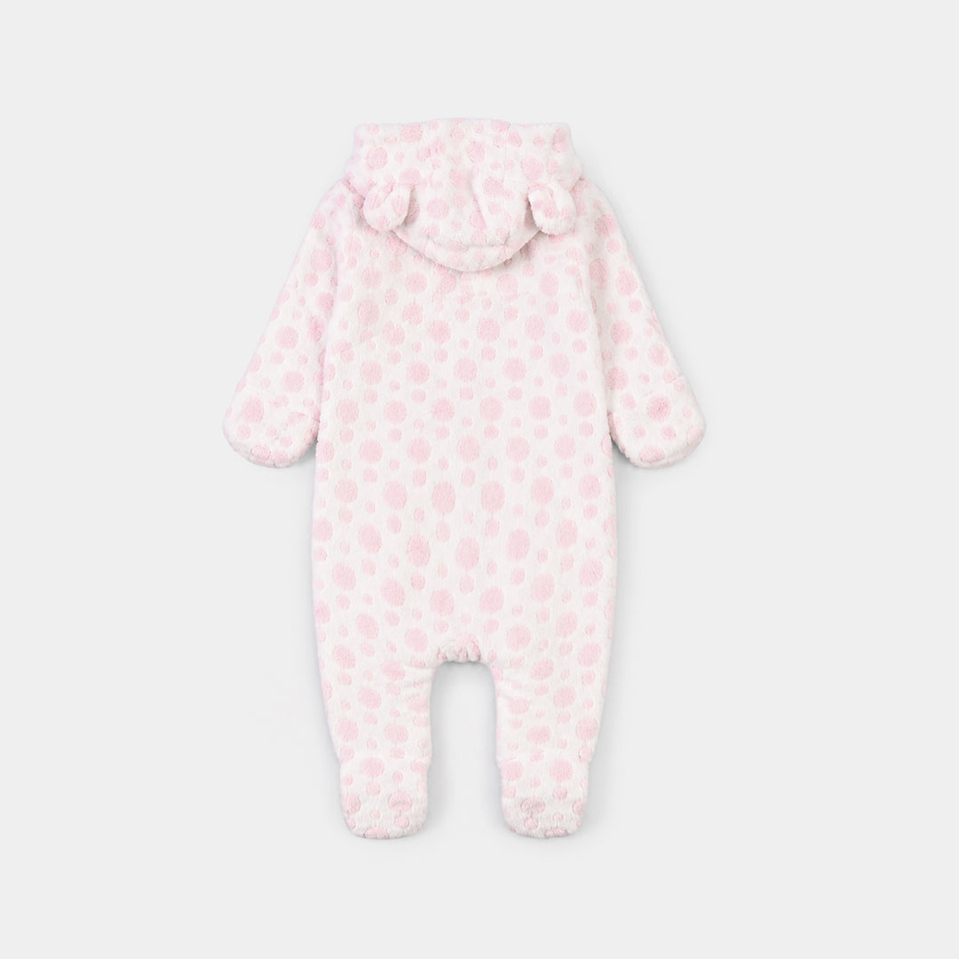 Infant Girls Sherpa Romper Blush-Pink/White