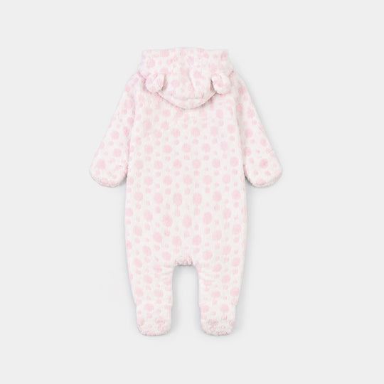 Infant Girls Sherpa Romper Blush-Pink/White