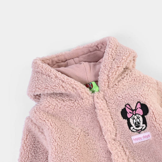 Infant Girls Sherpa Romper Tea Rose-Pink