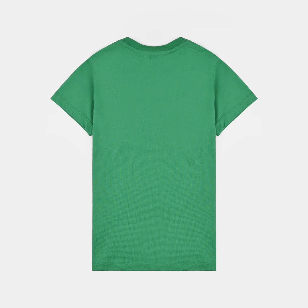 Boys Cotton Jersey T-Shirt Green Sequins Flag