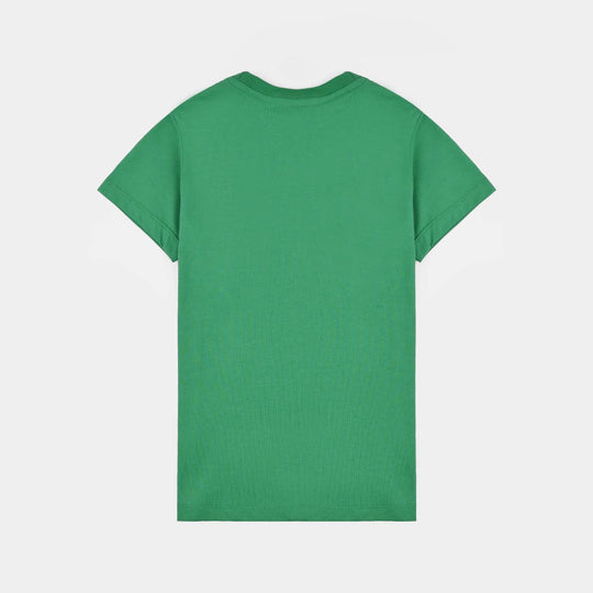 Boys Cotton Jersey T-Shirt Green Sequins Flag