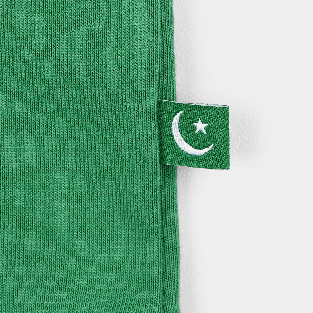 Boys Cotton Jersey T-Shirt Green Sequins Flag