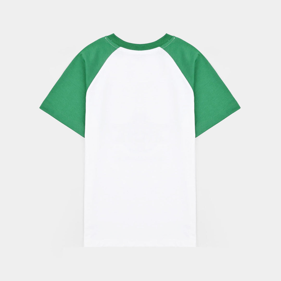 Boys Cotton Jersey T-Shirt Minar-e-Pakistan - White