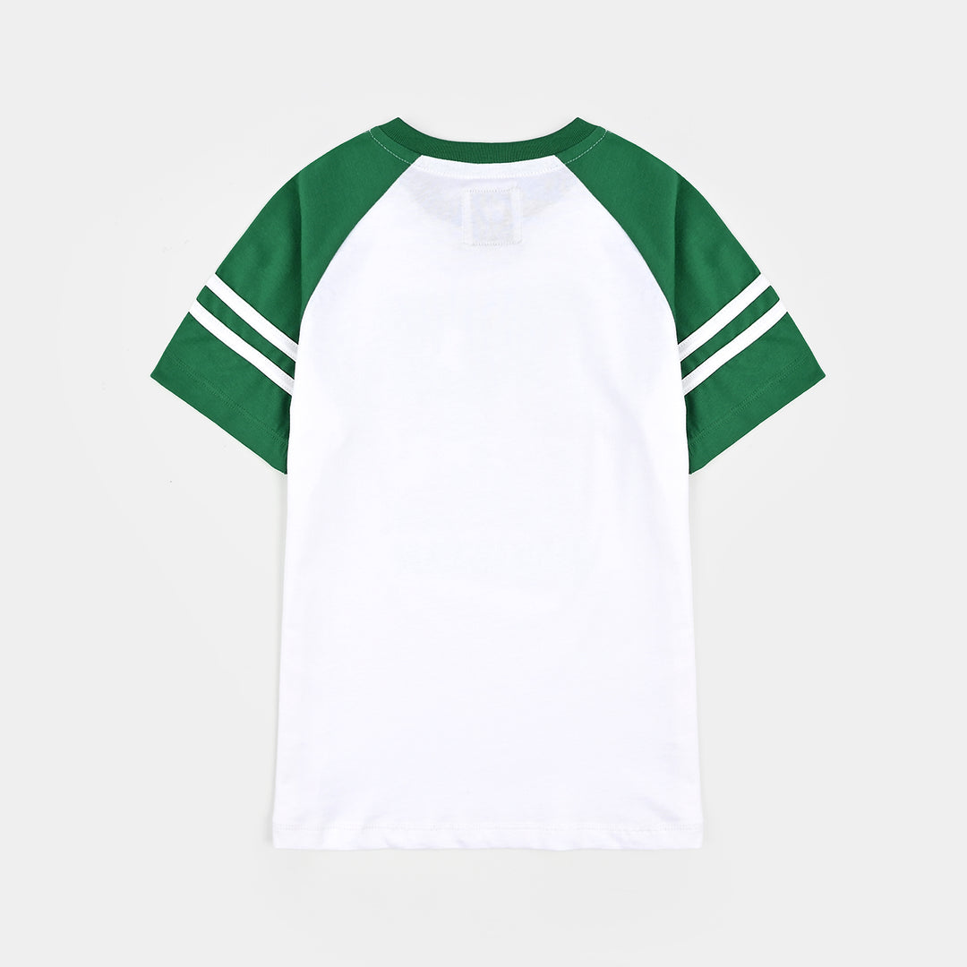 Boys Cotton Jersey T-Shirt Monuments-White