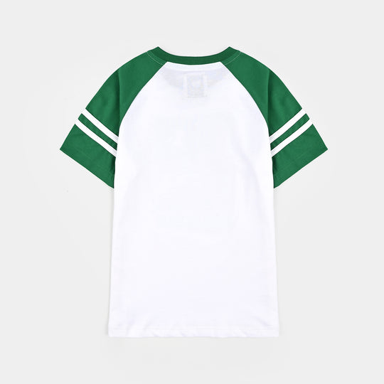 Boys Cotton Jersey T-Shirt Monuments-White
