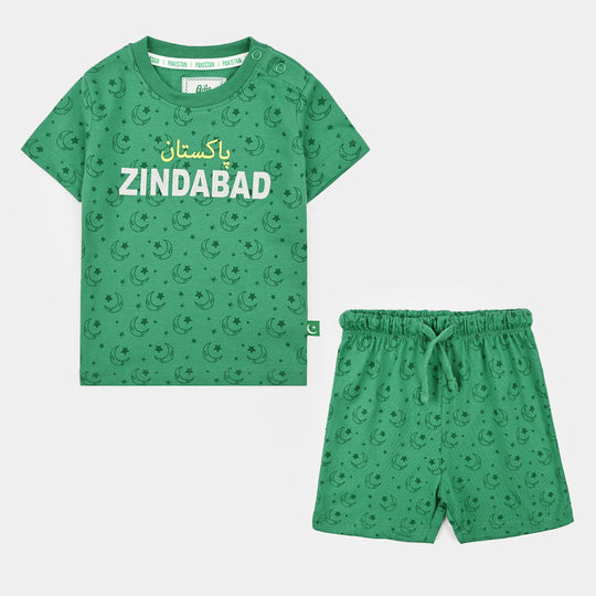 Infant Boys Cotton Jersey Suit Go Green