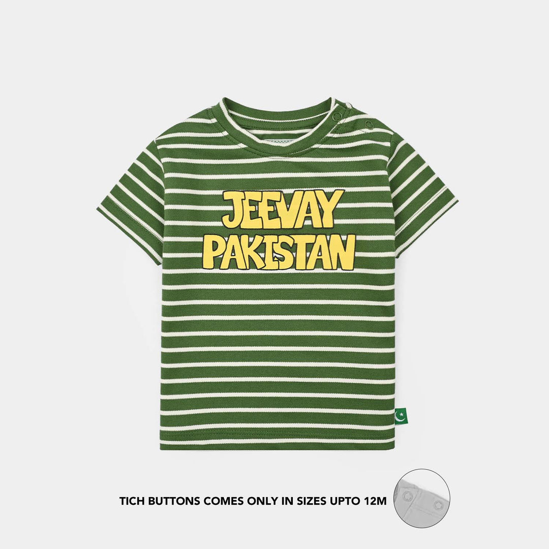 Infant Boys Cotton Jersey Suit Jashne Azaadi-Green