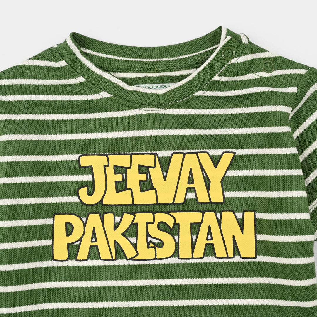 Infant Boys Cotton Jersey Suit Jashne Azaadi-Green