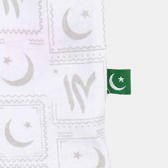 Infant Boys Cotton Jersey Suit Monuments of Pakistan-White