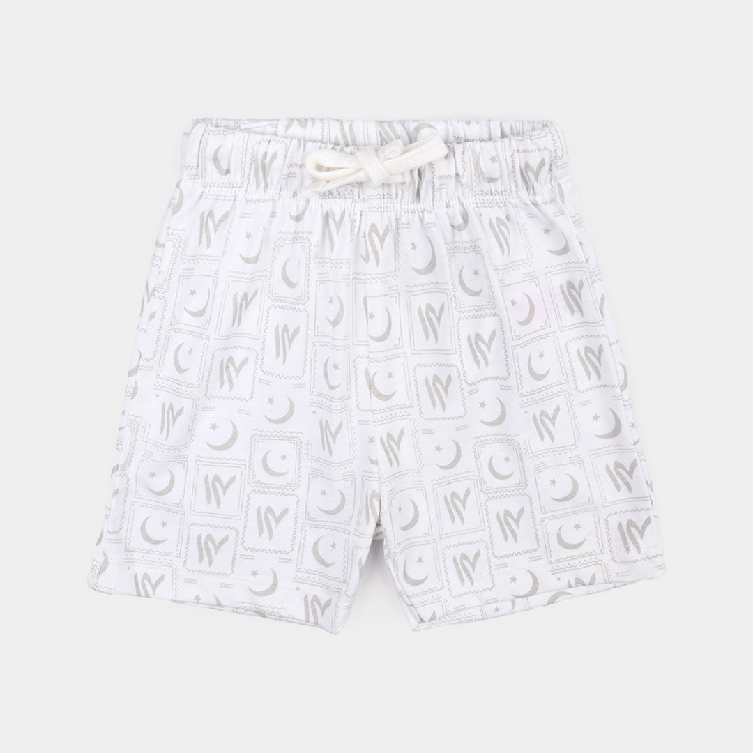 Infant Boys Cotton Jersey Suit Monuments of Pakistan-White