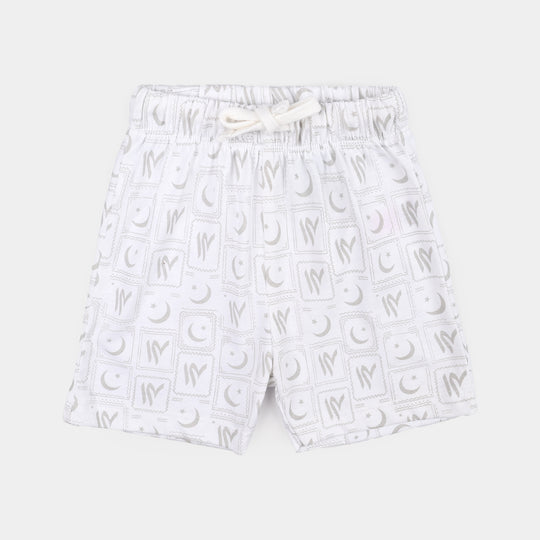 Infant Boys Cotton Jersey Suit Monuments of Pakistan-White