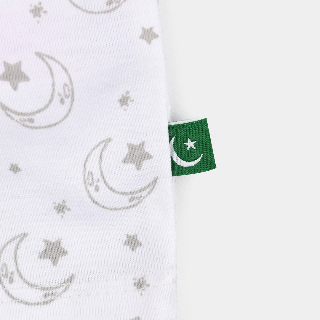 Infant Boys Cotton Jersey T-Shirt Pakistan Zindabad-White