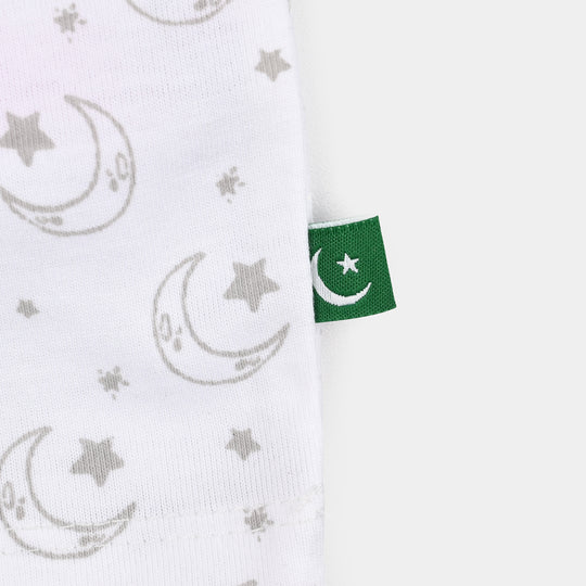 Infant Boys Cotton Jersey T-Shirt Pakistan Zindabad-White