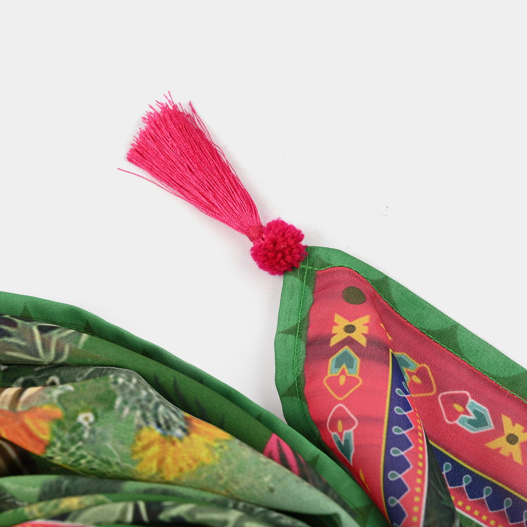 Girls Chiffon Ind Dupatta Azadi-Green