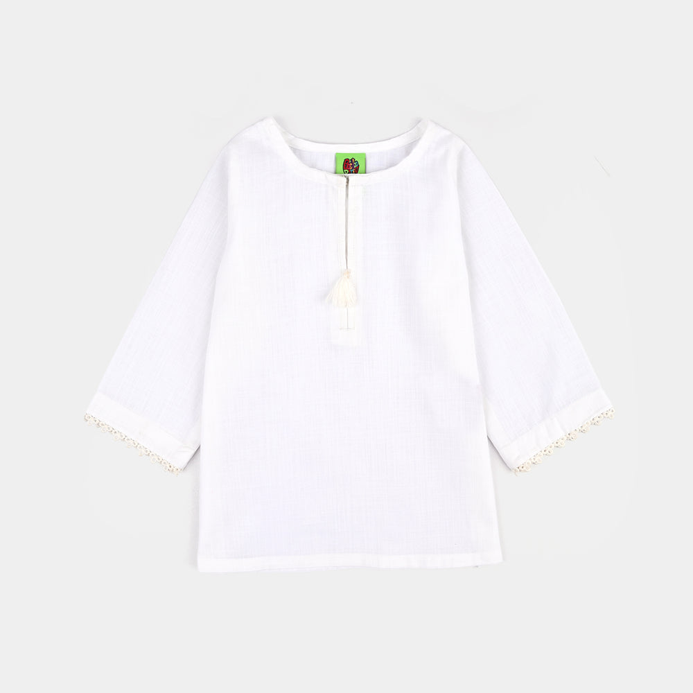 Infant Girls Cotton 2Pcs Basic White