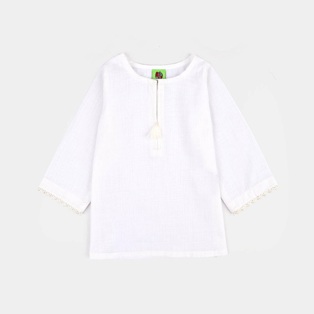 Infant Girls Cotton 2Pcs Basic White