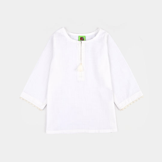 Infant Girls Cotton 2Pcs Basic White