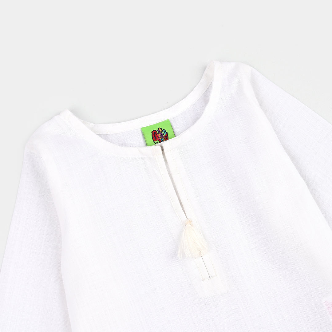 Infant Girls Cotton 2Pcs Basic White