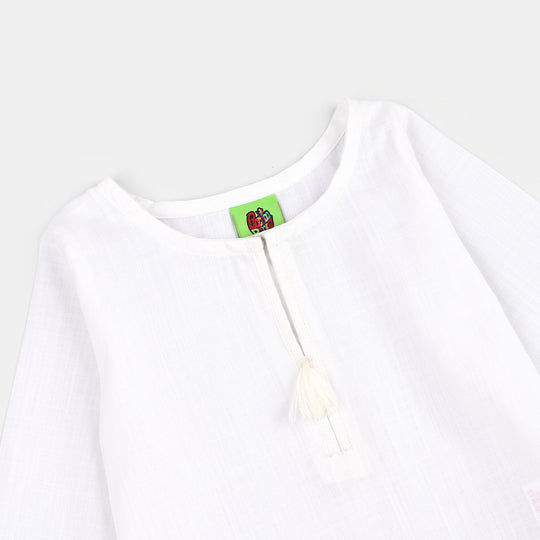 Infant Girls Cotton 2Pcs Basic White