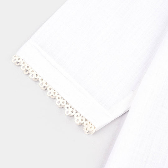 Infant Girls Cotton 2Pcs Basic White