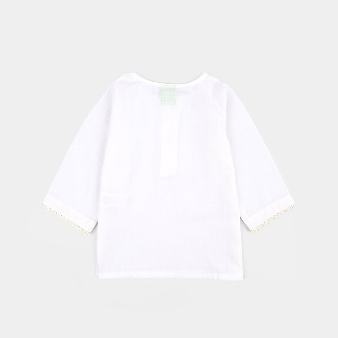 Infant Girls Cotton 2Pcs Basic White