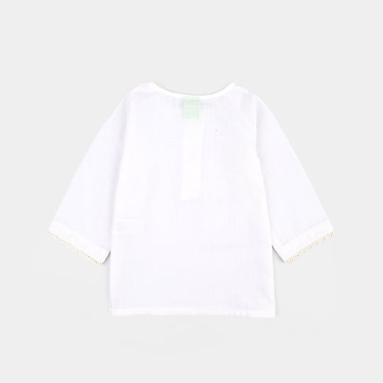 Infant Girls Cotton 2Pcs Basic White