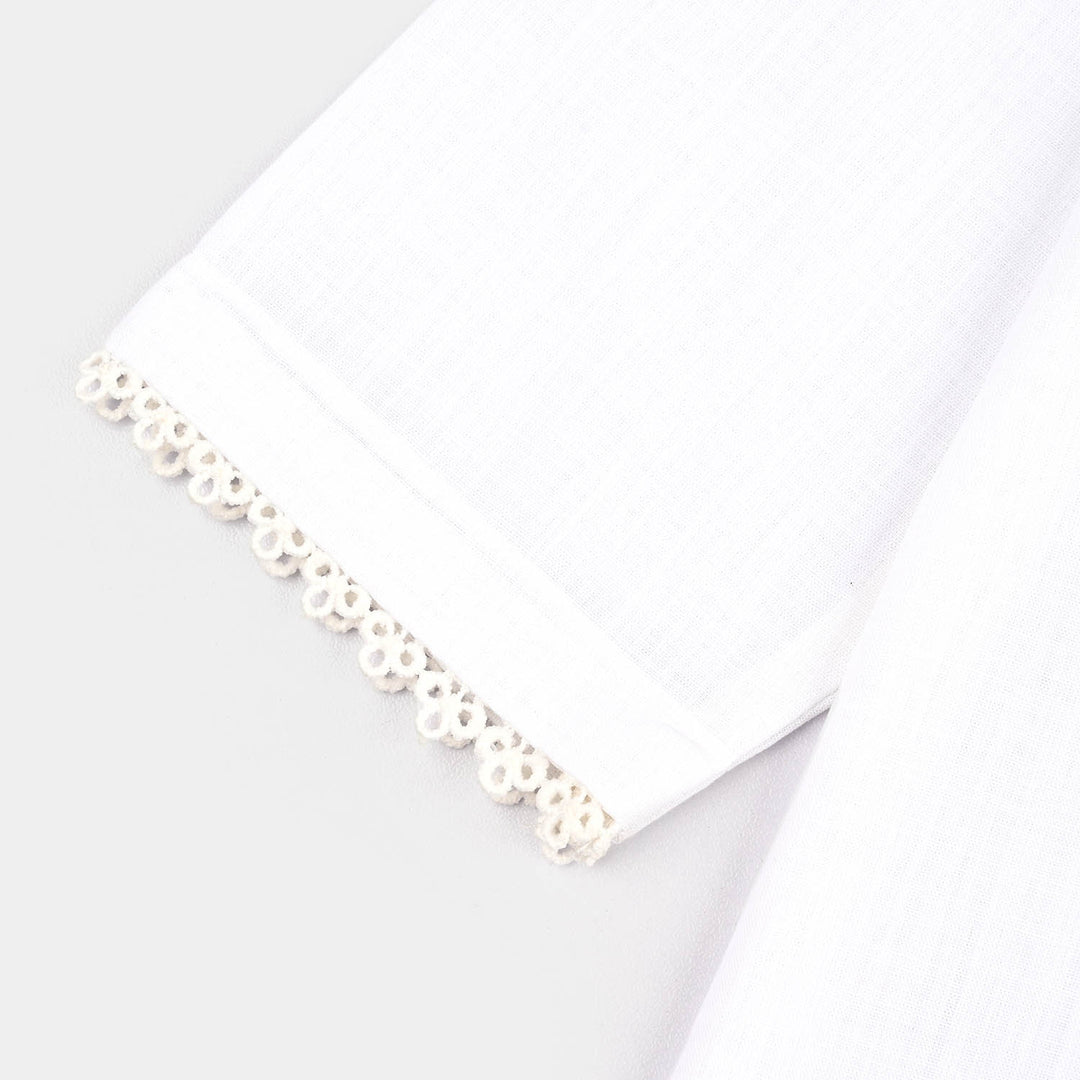 Girls Cotton 2Pcs Basic-White