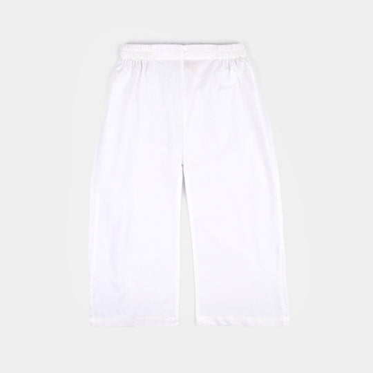 Girls Cotton 2Pcs Basic-White