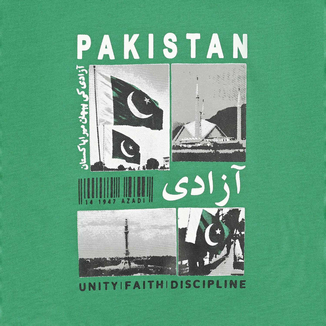 Boys Cotton Jersey T-Shirt Azaadi-Green