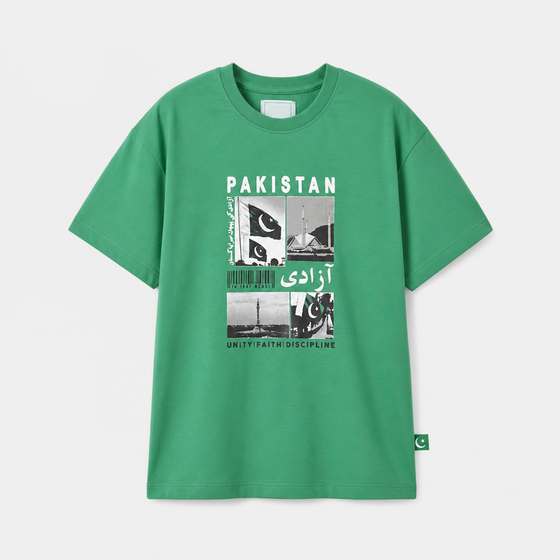 Boys Cotton Jersey T-Shirt Azaadi-Green