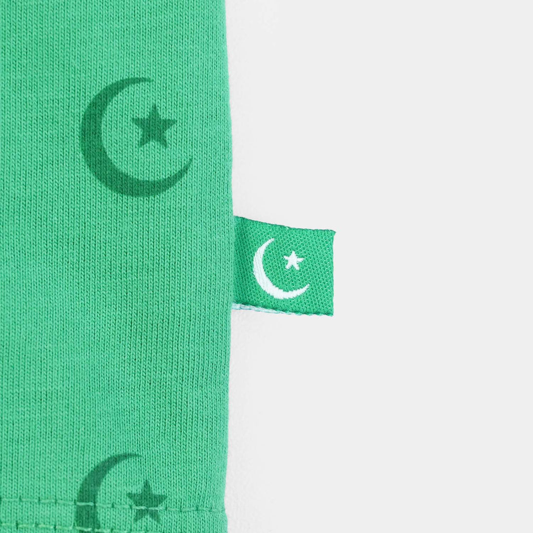 Boys Cotton Jersey T-Shirt Independence Day-Green