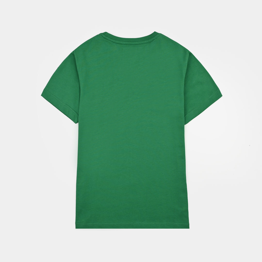 Girls Cotton Jersey T-Shirt H/S Jeevay Pakistan-Green