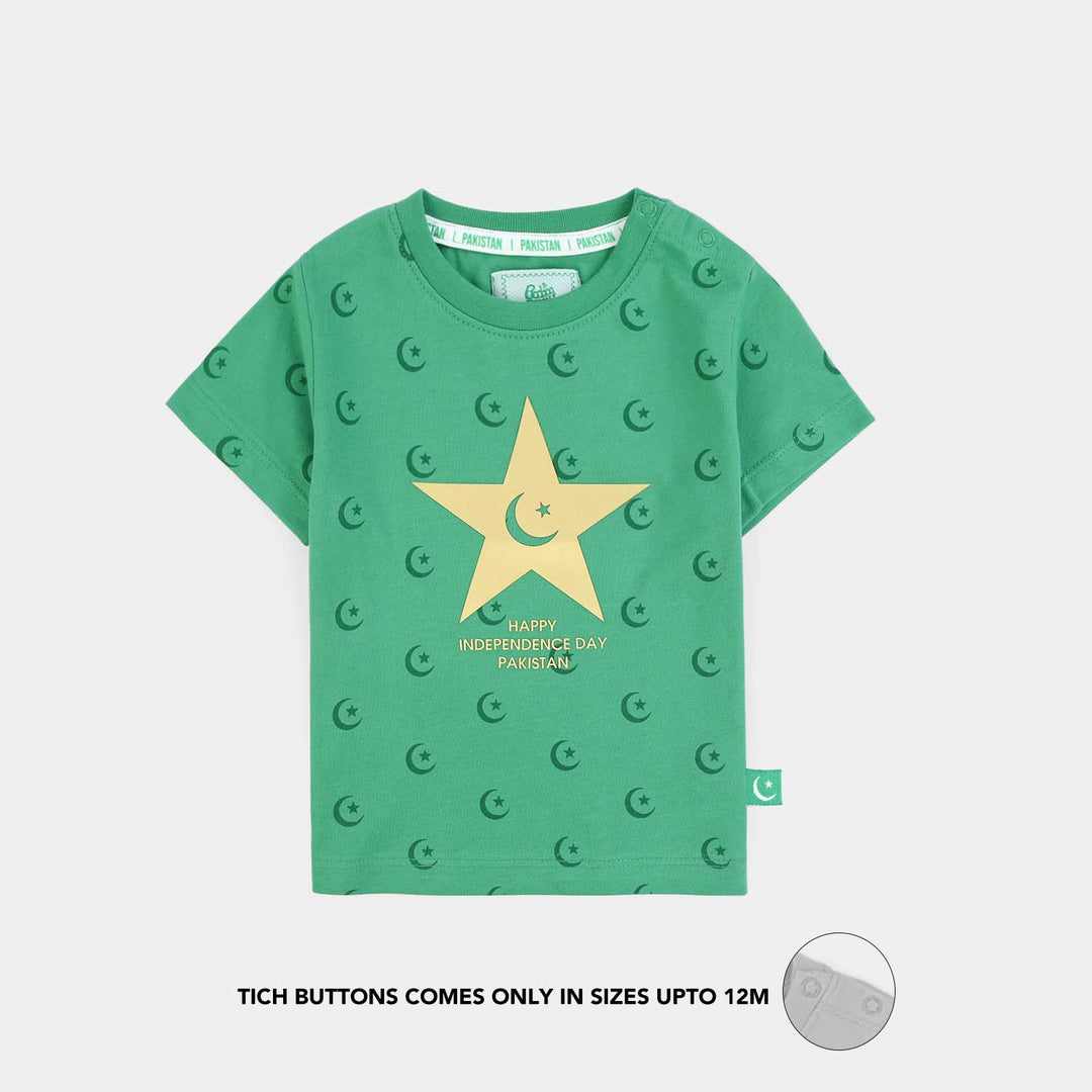 Infant Boys Cotton Jersey T-Shirt Independence Day-Green