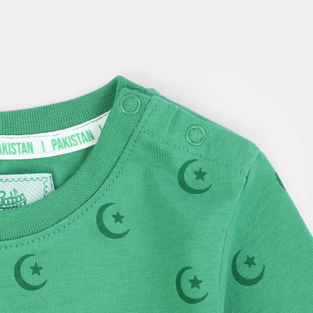 Infant Boys Cotton Jersey T-Shirt Independence Day-Green