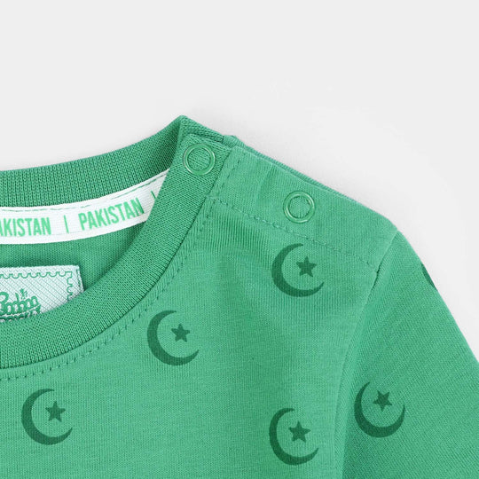 Infant Boys Cotton Jersey T-Shirt Independence Day-Green
