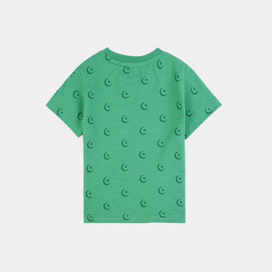 Infant Boys Cotton Jersey T-Shirt Independence Day-Green