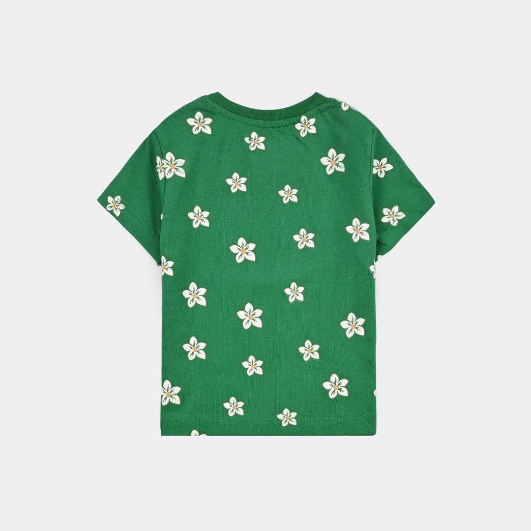 Infant Girls Cotton Jersey T-Shirt Sabki Pehchan Pakistan-Green