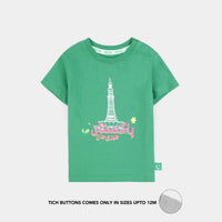 Infant Girls Cotton Jersey T-Shirt Meri Jaan Pakistan-Green