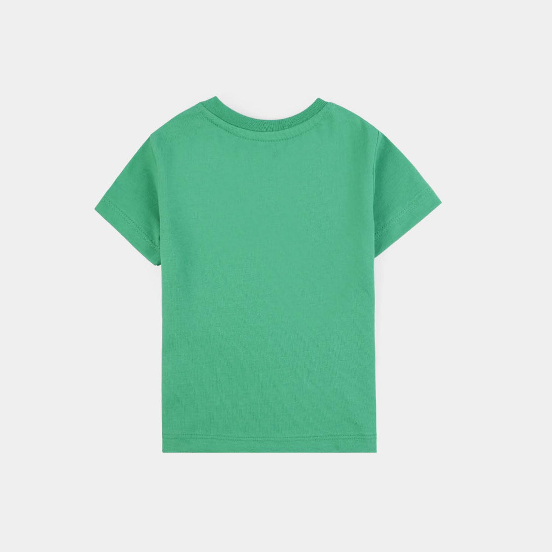 Infant Girls Cotton Jersey T-Shirt Meri Jaan Pakistan-Green