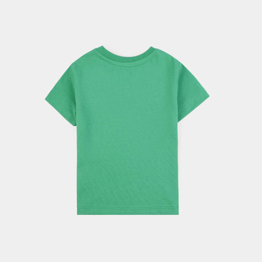 Infant Girls Cotton Jersey T-Shirt Meri Jaan Pakistan-Green