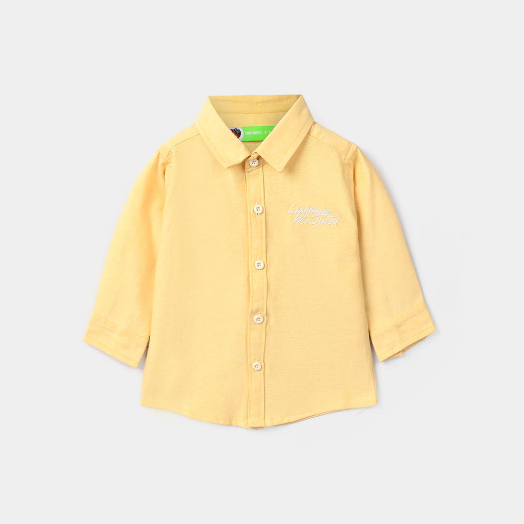 Infant Boys Oxford Shirt Full Sleeves (Lightning MC Queen) - Yellow