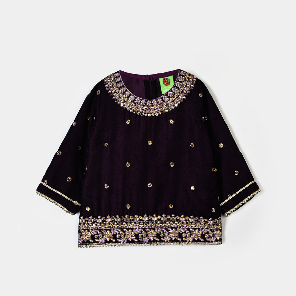 Infant Girls Velvet 2Pcs Noor-E-Bachpan