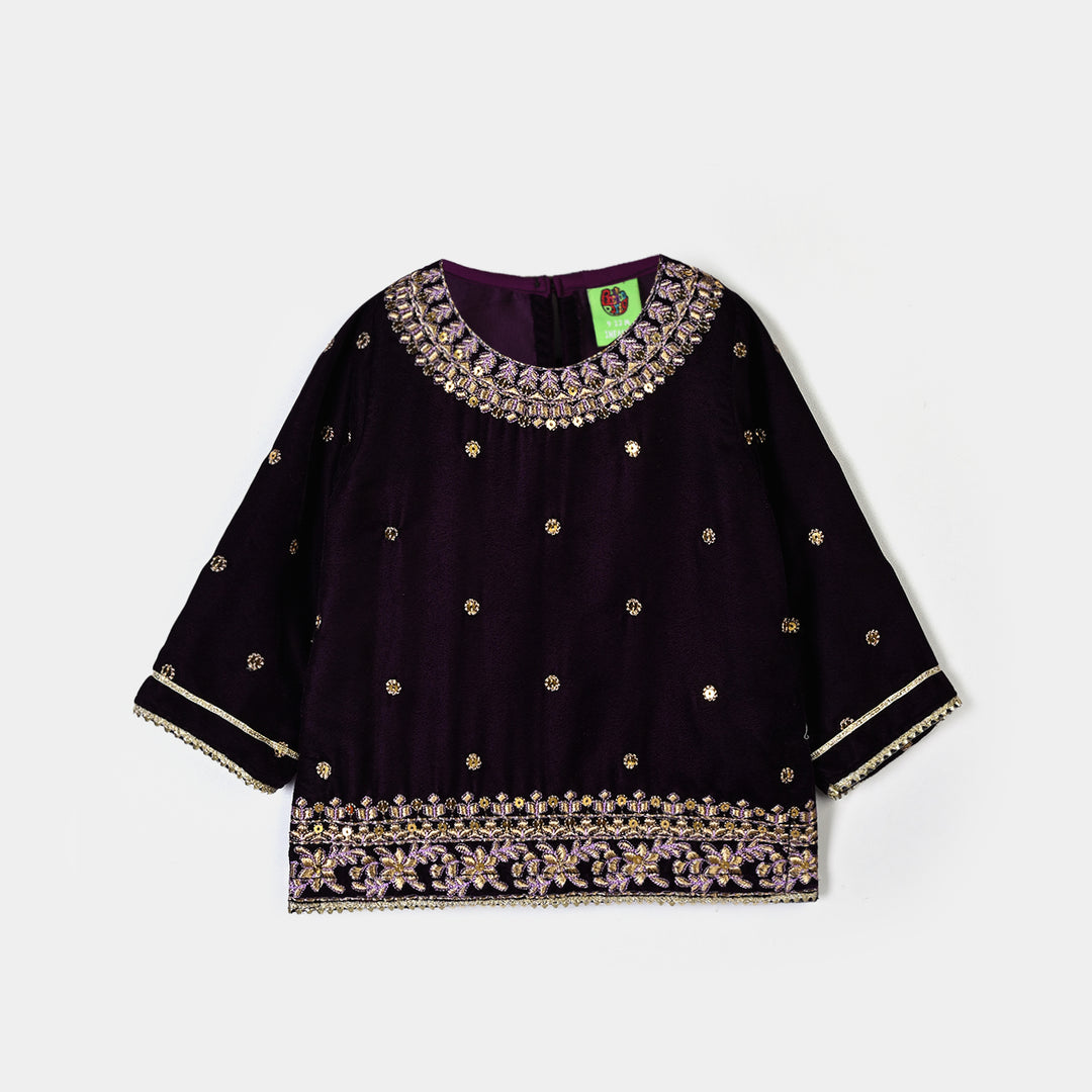 Infant Girls Velvet 2Pcs Noor-E-Bachpan