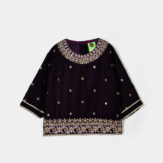 Infant Girls Velvet 2Pcs Noor-E-Bachpan